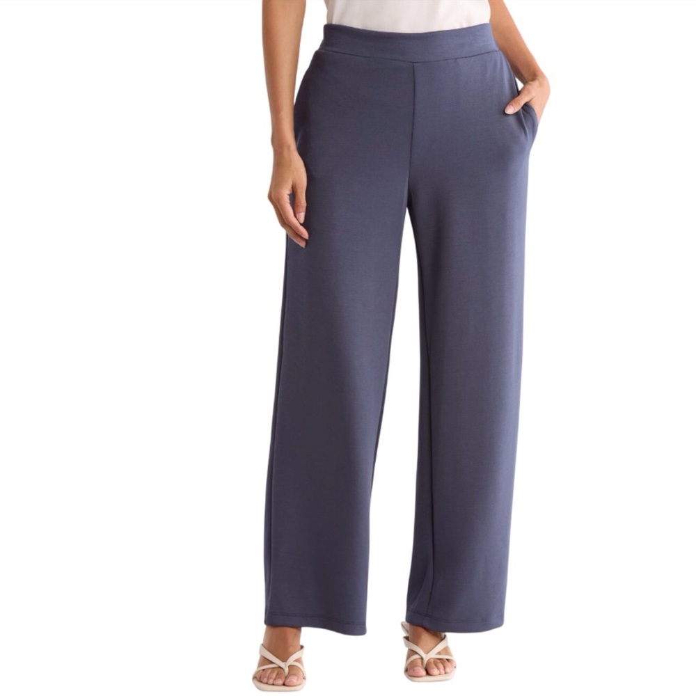 T Tahari Soft Knit Wide Leg Pants Pull On Straight Leg Size 1X